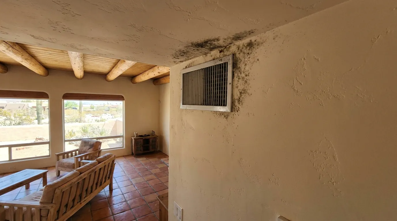 Mold growth around HVAC vent in a Las Vegas Nevada home